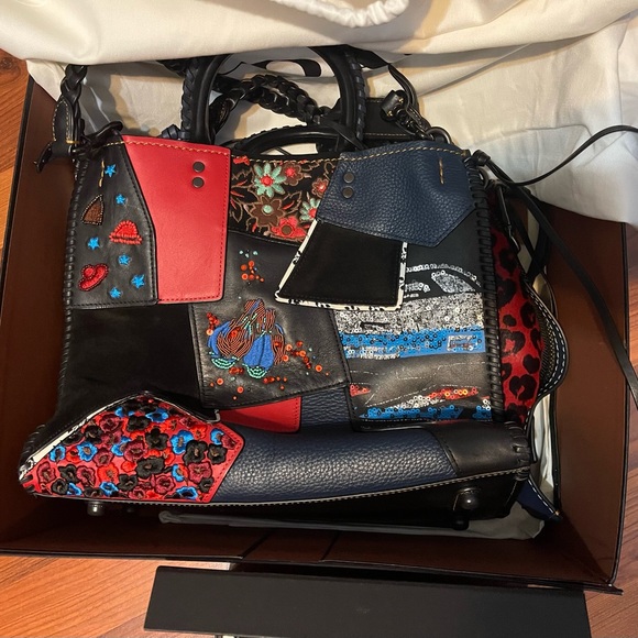 Coach New York Rogue With Embellished Patchwork Bag & Wallet - Picture 2 of 10
